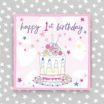 1st Birthday Card Cake Theme Boy/Girl, 2 of 3