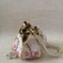 Pink Handcrafted Raw Silk Potli Bag/Wrist Bag, thumbnail 2 of 8