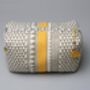 Sankari Geo Stripe Pattern Wash Bag In Mustard / Grey, thumbnail 2 of 6