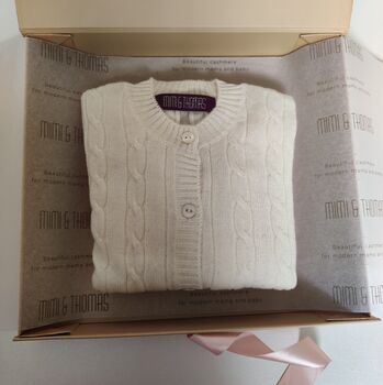 Personalised 100% Cashmere Baby Cardigan Gift Bag, 6 of 7