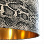 Snakeskin Linen Lampshades With Gold Or Copper Lining, thumbnail 2 of 11