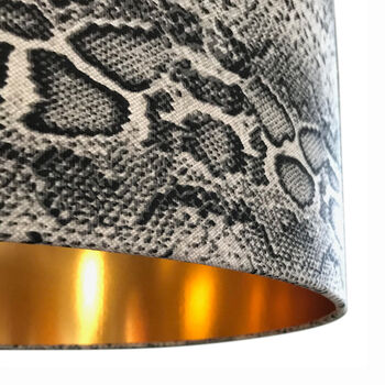 Snakeskin Linen Lampshades With Gold Or Copper Lining, 2 of 11