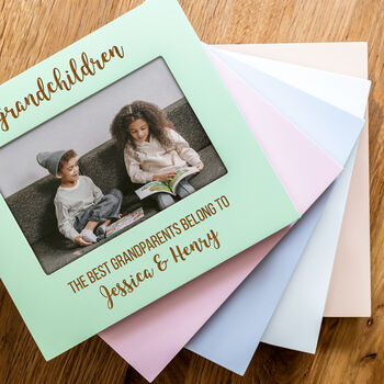 Personalised Grandchildren Pastel Photo Frame Gift For Grandparents, 7 of 7