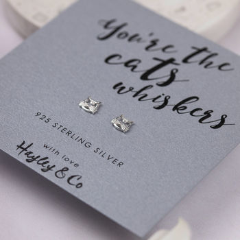 'You're The Cats Whiskers' Sterling Silver Earrings, 3 of 6