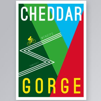 Cheddar Gorge Contemporary Cycling Print, 2 of 2