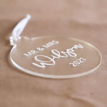 Personalised Couples Christmas Tree Ornament, 4 of 5