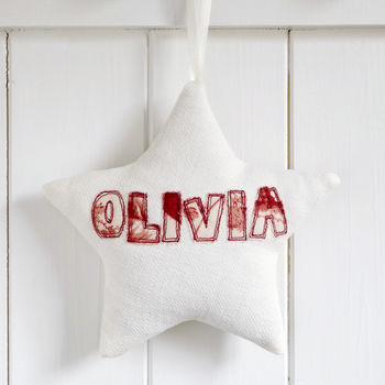 Personalised Embroidered Fabric Star Gift, 3 of 12