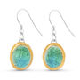 Emerald Turquoise Lagoon Oval Drop Earrings, thumbnail 1 of 3