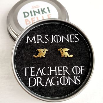 Personalised Teacher Of Dragon Studs Teacher Gift, 4 of 7
