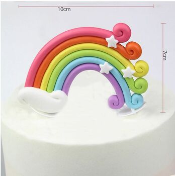 Rainbow And Unicorn Eight Piece Cake Topper Set, 6 of 8
