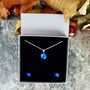 Sapphire Blue Glass And Sterling Silver Necklace, thumbnail 4 of 12