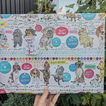 Recycled Birthday Dogs Wrapping Paper Three Sheets, 6 of 6