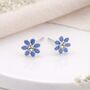 Sterling Silver Blue Forget Me Not Stud Earrings – 5mm, thumbnail 1 of 9