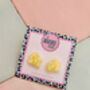 Cheese Glitter Stud Earrings / Gift For Cheese Lovers / Cheese And Wine Night Studs, thumbnail 2 of 4