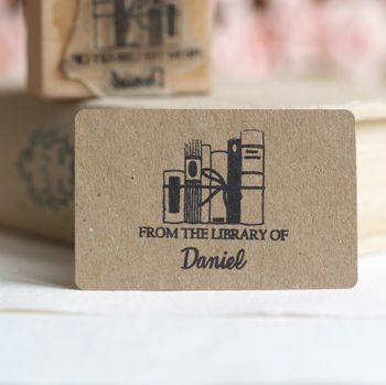 Personalised 'From The Library Of' Rubber Stamp, 2 of 3