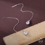 Sterling Silver Pear Cut Cz Droplet Threader Earrings, thumbnail 4 of 11