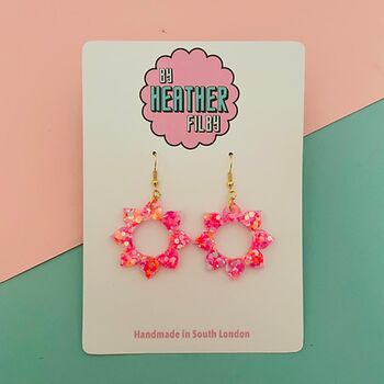 Summery Glitter Sun Earrings *More Colours Available*, 5 of 5