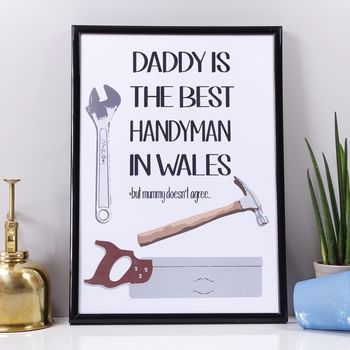 Personalised 'Daddy Is The Best Handyman' Print, 7 of 9