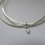 Delicate Silver Double Bangle With A Tiny Heart, thumbnail 2 of 6