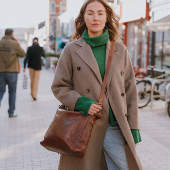 Leather Hobo Tote Bag With Tassel, 2 of 7