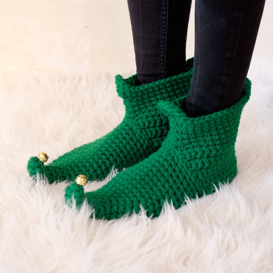 crocheted christmas elf boots by eka | notonthehighstreet.com