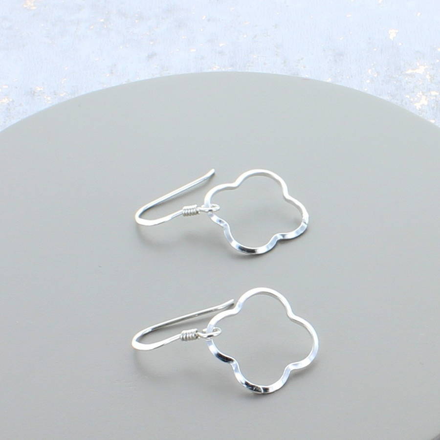 sterling silver clover drop earrings by francesca rossi designs | notonthehighstreet.com