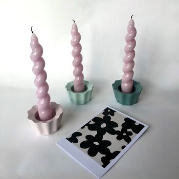 Block Colour Pastel Flower Candle Holder, 3 of 5