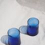 Recycled Moroccan Blue Tumbler/Highball Glass Set Of Six, thumbnail 3 of 3