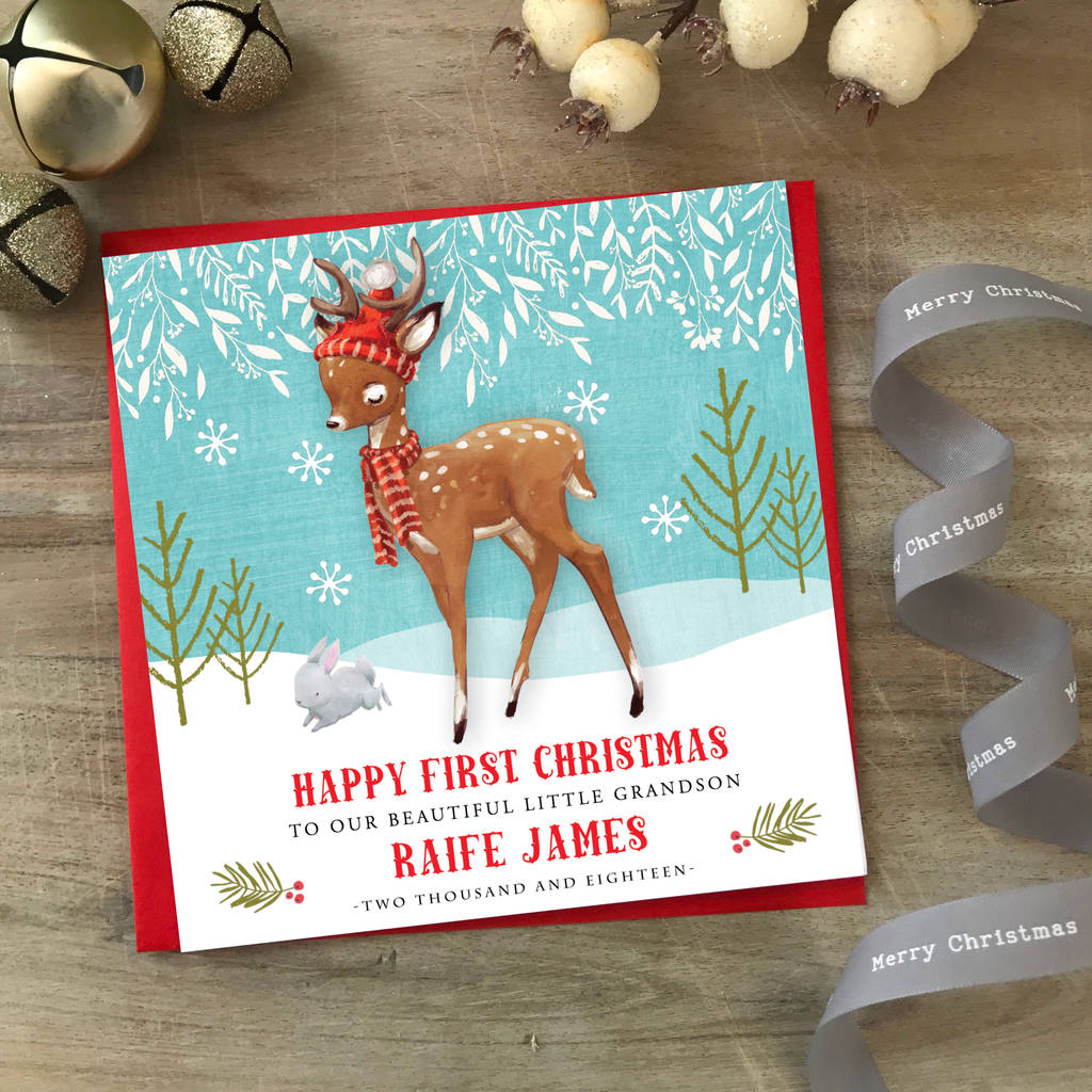 Grandson First Christmas Card | Personalised Card By Farrah & Eve Paper ...