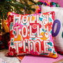 Floral 'Holly Jolly Time' Cushion, thumbnail 2 of 2