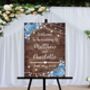 Wedding Welcome Sign Light Blue Flowers, thumbnail 2 of 2