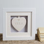 Engraved Ceramic Heart Christening Box Frame, thumbnail 5 of 5