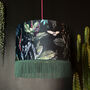 Fringed Velvet Lampshade Lining In Wild Wood Green, thumbnail 1 of 5
