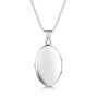 Italian Large Floral Oval Locket – Silver, thumbnail 3 of 5