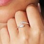 Adjustable Sterling Silver Teardrop Wrap Ring, thumbnail 4 of 5