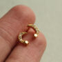 Gold Jewel Moon Earrings, thumbnail 4 of 7