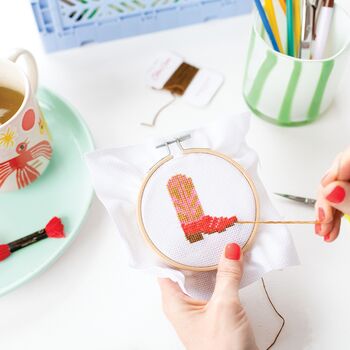 Cowboy Boot Cross Stitch Kit, 2 of 3