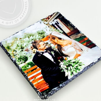 Premium Square Rock Photo Slate Personalised Photo Gift, 11 of 12
