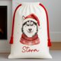 Personalised Husky Santa Sack, thumbnail 1 of 3