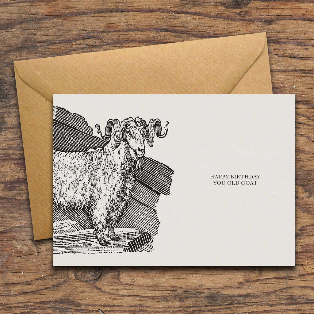 Goat Animal Birthday Card - Happy Birthday you old goat