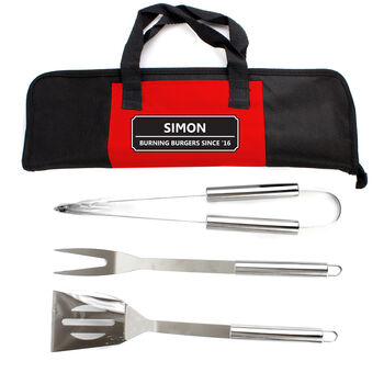 Personalised Stainless Steel Bbq Tools Kit, 9 of 9