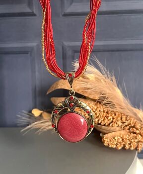 Red Braided Statement Necklace, 2 of 7