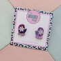 Red And Blue Glitter Christmas Mitten Glitter Studs, thumbnail 3 of 4