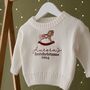 Personalised First Christmas Baby Jumper Rocking Horse, thumbnail 1 of 4