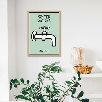 Monopoly Water Works Bathroom Print, 2 of 9