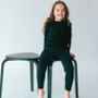 Black Matching Children's Pyjamas | Ribbed Loungewear, thumbnail 4 of 6