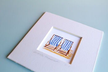 British Summer Beach Chairs Mini Art Print, 2 of 9
