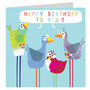 Happy Birthday Birds Card, thumbnail 2 of 2