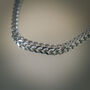 Men's Silver Matte Cuban Chain Stainless Steel Necklace 4mm, thumbnail 6 of 12
