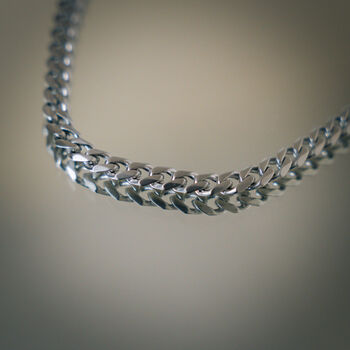 Men's Silver Matte Cuban Chain Stainless Steel Necklace 4mm, 6 of 12